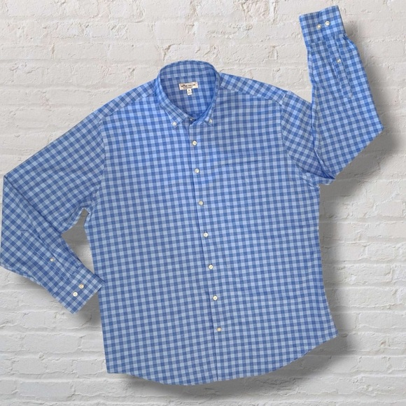 Peter Millar Jordan Natural Touch Performance Sport Shirt XL Blue Summer Comfort - Picture 9 of 16